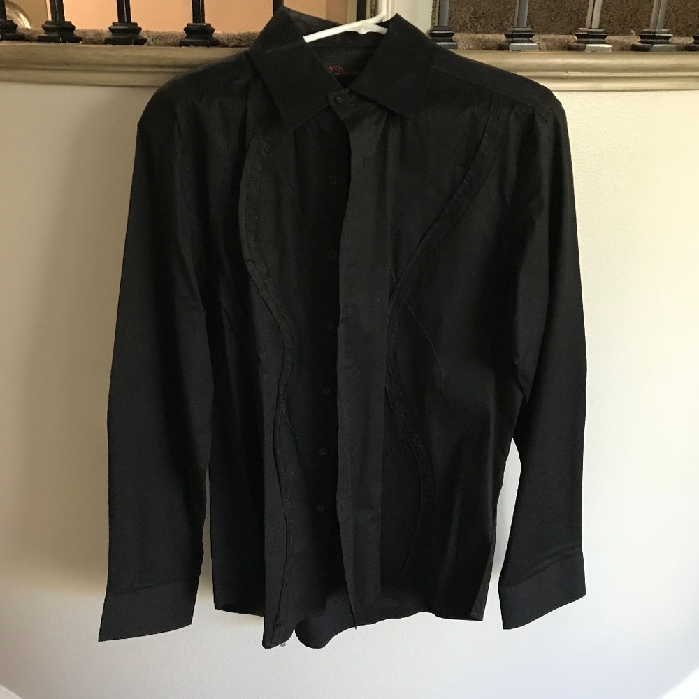 7 Diamonds Black Dress Shirt